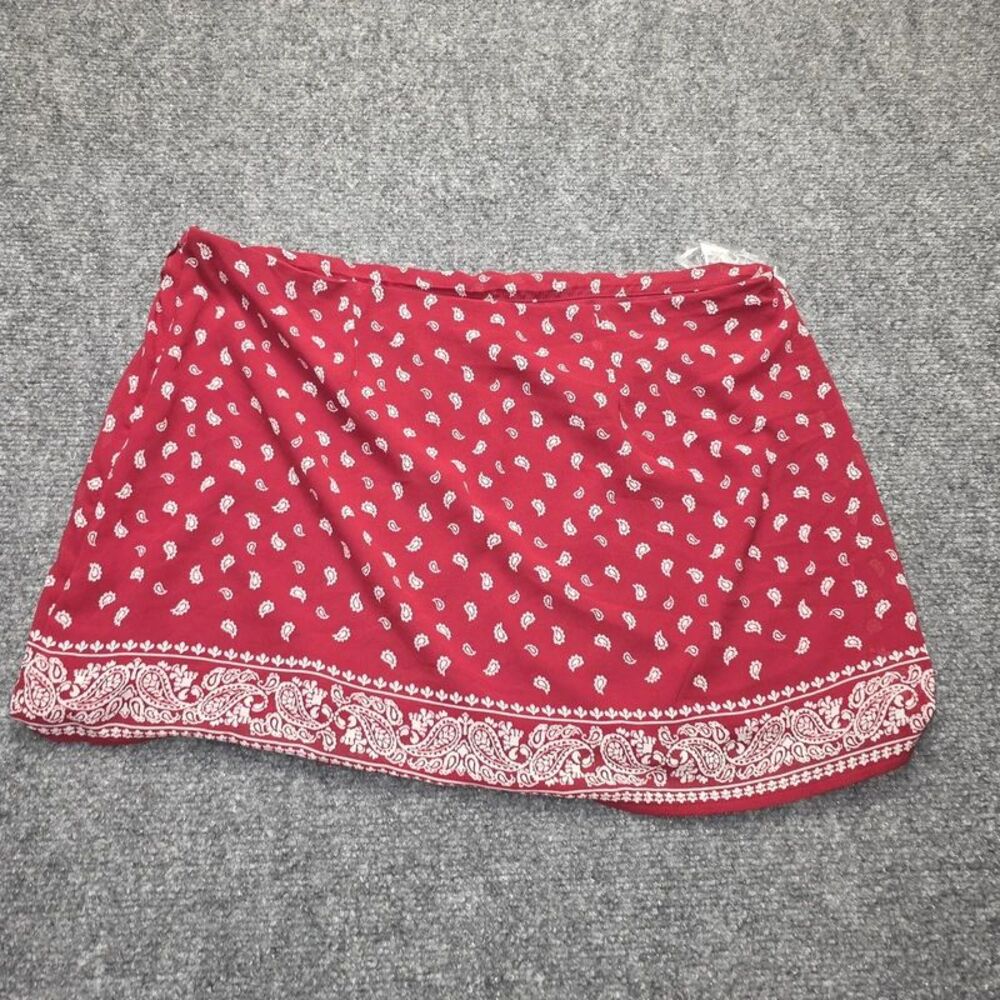 Red & White Bandana Paisley Mini Skirt Women’s Medium